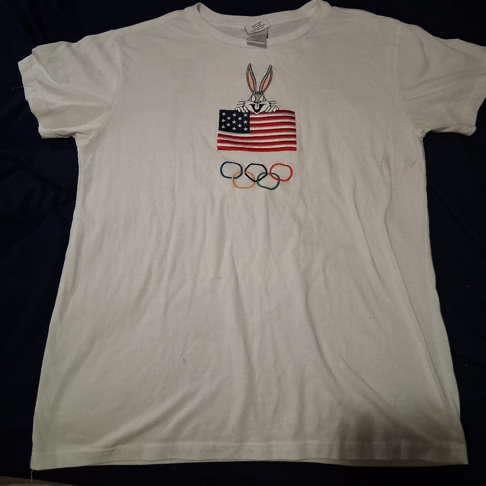 Warner Bros. White Bugs Bunny Olympic T-Shirt